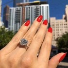 4ct Heart Cut Lab Created Diamond Engagement Halo Ring 14k White Gold Plated
