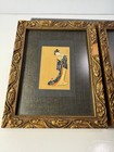 Vintage Japanese Ukiyo-e Style Woodblock Prints In Wooden Vintage Frames