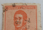 Republique Argentina   Gen  Jose Martin   Orange 5    Stamp   Cancelled posted -01