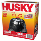 Husky 30 Gallon Large Drawstring Trash Bags 80 Count Heavy Duty Garbage Bags