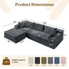 Korser 108  Sectional Couch With L-shape Chaise Modular Corduroy Sofa