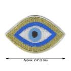 Evil Eye Iron On Patch 2 4  Small Embroidered Blue Gold Protection Symbol New