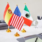 Set Of 24 Small International Country Flags Of The World On Stand For Desk 8x6in