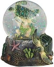 3 75-inch Marine Life Snow Globe Featuring Elegant Sea Turtle Figurine In Green