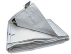 12  X 16  Heavy Duty Waterproof White Tarp- Shade Canopy Boat Atv Woodpile Cover