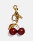 Cute  Coach Cherry Bag Charm Keychain Glitter Resin And Metal Brass