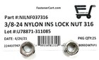  25  3 8-24 Stainless Steel Nylon Insert Lock Nuts - 316 Marine Grade Stainless