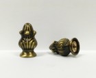 Lamp Finial-pair Of Antique Brass Finish Acorn Finials-dual Thread