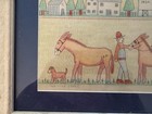 Vintage Framed Original Jack Savitsky Colored Drawing    the Mule Stable    1986
