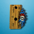 Grateful Dead Bertha Skeleton Enamel Pin     13 Point Lightning Bolt Black Nicke 