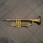 Antique vintage Trumpet Silver Bell Finish Engraved Bell - Working Valves