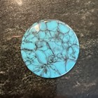 22pcs Blue Turquoise Round Marble Flat Back Acrylic Cabochon