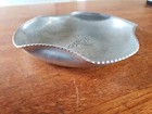 Vintage Hand Wrought B W Buenilum Hammered Aluminum  Tray Dish Plate 9  Flower