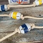 6 Ft Wood Fishing Floats On String  Fish Net Buoy Garland  Wooden Nautical Decor