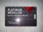 Delta Platinum Medallion Luggage Bag Tag With  Plastic Tag Loop