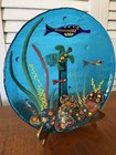 Vintage 1995 Signed Studio Fused Art Glass Sea Life Decorative Plate 