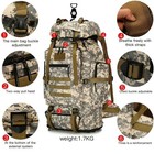 100l Outdoor Molle Military Tactical Bag Camping Hiking Trekking Backpack Camo
