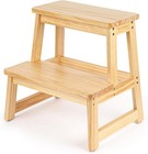 Solid Wood Step Stool For Adults  300 Lbs Capacity  Durable   Lightweight Des   