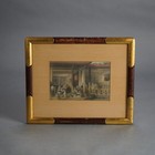 Pair Of Antique Chinese Prints  Genre   Lake Scenes  Framed  C1920