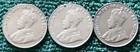 Canada George V 5 Cents Nickel Lot  3 Coins  - 1922  1924  1927 - Vg fine Grade