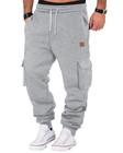 Men s Fleece Cargo Sweatpants - Casual Cotton Tapered Joggers For Workouts