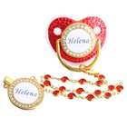 Customized Name Baby Pacifier With Pendant Chain Clip