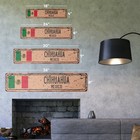Chihuahua Mexico Vintage Street Sign Mexican Flag City Country Road Wall Rustic