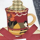 Nwt  Vintage Vera Bradley Linen Tea Towel In Bittersweet With Coffee Cup