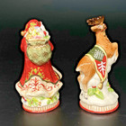 Vintage Fitz   Floyd St  Nick Christmas Salt Pepper Shaker Set 2008 19 1276  New