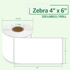 4 x6  250 Shipping Labels P r Direct Thermal Compatible For Zebra rollo Zp-450