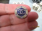 Chanel 10 Buttons Deep  Purple Gold Tone Metal  Cc Front   20mm So Pretty Lot 10