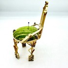 Vintage Quilled Paper Miniature Chair Pin Cushion Tramp Art Green Velvet Sewing