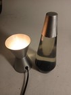 Lava Lamp Silver Base  Clear Liquid  Blue Wax  14 5  Model 2000 Date 5 10 Works