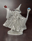 Ral Partha 1980 s Pewter Wizard W crystal Staff   Red Crystal Orb Pp859