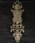 Antique French Bronze Ornate Wall Hanging Matches Holder