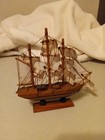 Vintage 90 s Hand-made Wooden Multi Masted And Sailed Model Boat