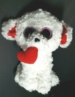 Ty Beanie Boo Dog Honey Bun Plush  Stuffed Animal White Heart 9  Valentine Gift