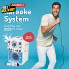 Portable Karaoke Machine W  Wired Mic Bluetooth Led Disco Lights Cd g Usb White