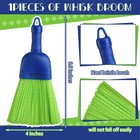 Domensi 1 Pcs Whisk Broom Poly Fiber Hand Brush With Hang Hole Green  Blue
