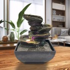 Indoor Tabletop Fountain Water Fountain With Light And Natural Waterfall Soun   