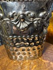 Vintage Queen Victoria Era Indian Metal Bucket  Ornate Repousse  Hand Hammered