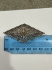 Estate Antique Victorian Sterling Silver Filagree Brooch Unstamped  7 70 Grams 