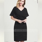 Stacees Chiffon Mother Of The Bride Dress Short Sleeve Black Size 12 Nwt