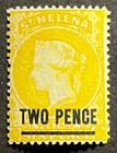 Travelstamps   St Helena Stamps Scott  36 - 2 Pence On 6 Pence Qv Op Mint Mogh