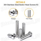 M8 Button Head Socket Cap Screws Allen Hex Drive 304 Stainless Steel 10mm - 80mm