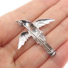 925 Sterling Silver Antique Art Deco Holy Spirit Oxidized Pin Brooch