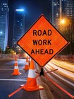 Orangegear   Road Work Ahead Reflective Traffic Sign   Cross Ribs