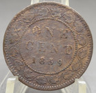 1859 Canadian Large Cent Penny Coin Canada Narrow 9 Variety 