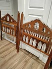 Antique Hand Carved Rosewood Moorish Style Twin Bed Frame