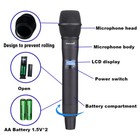 2 Channel Handheld Microphone Dynamic Wireless Uhf Microphones System Metal Mic